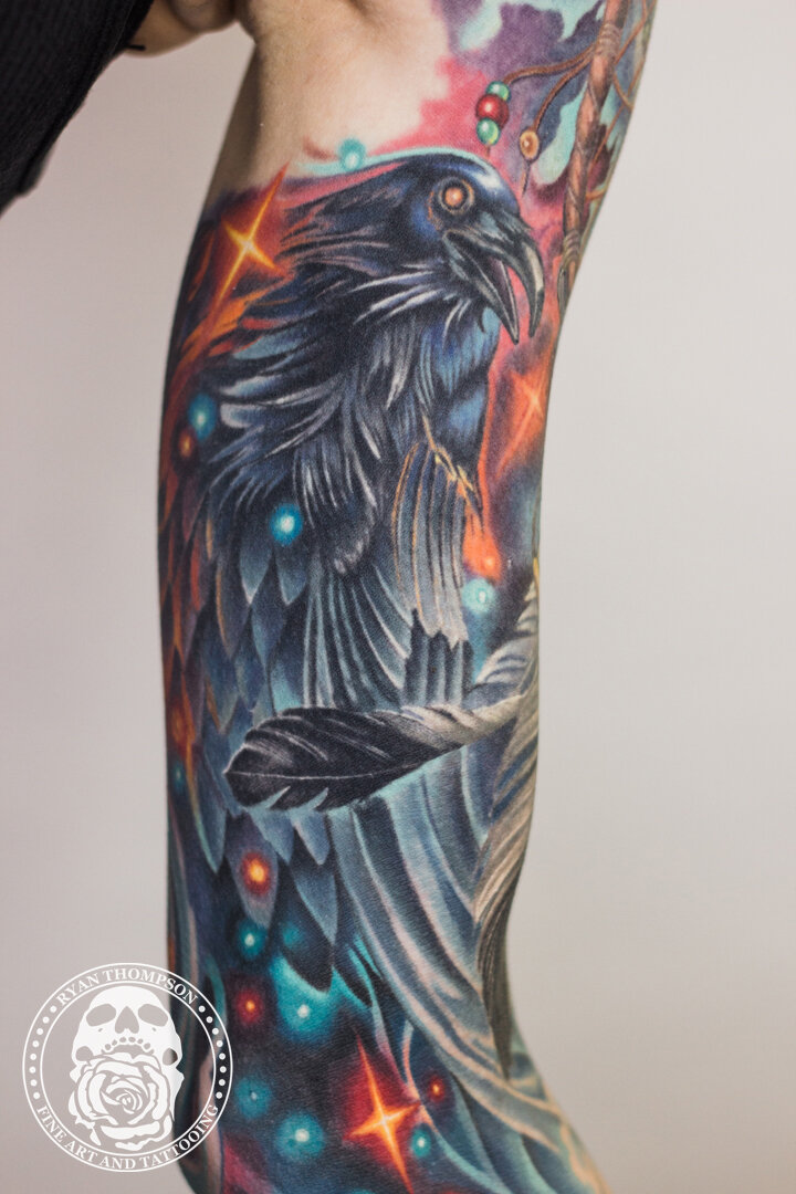 RyanThompsonTattoos_color_tattoo_sleeve_space_raven_dreamcatcher_compass_mountain_feather_coverup-012.jpg