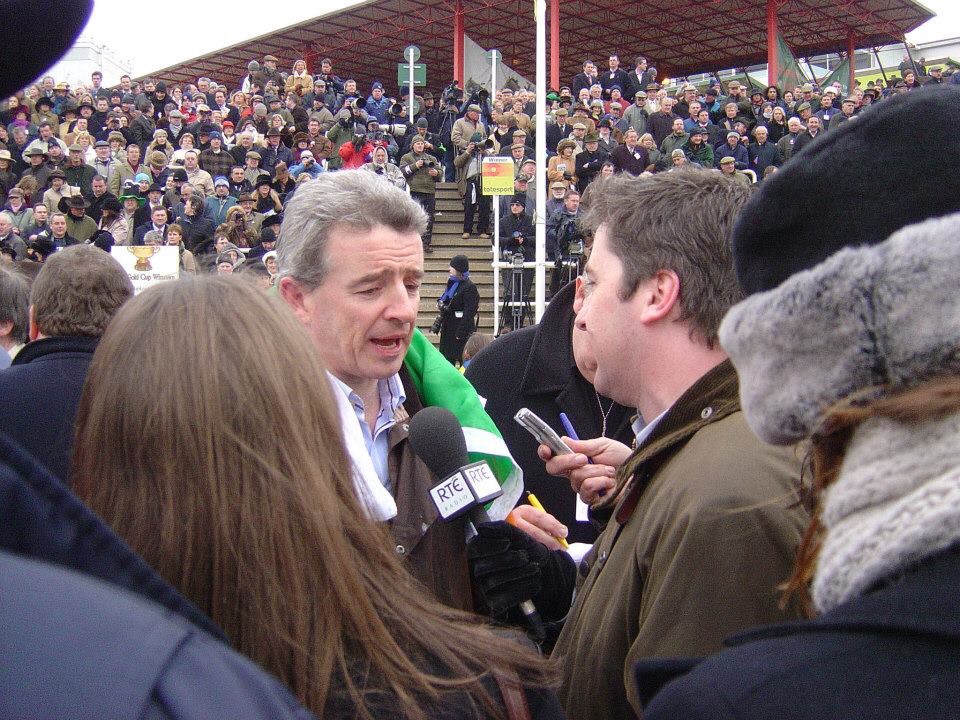 Winner's Enclosure, Cheltenham, 2006 with Michael O'Leary owner of War of Attrition