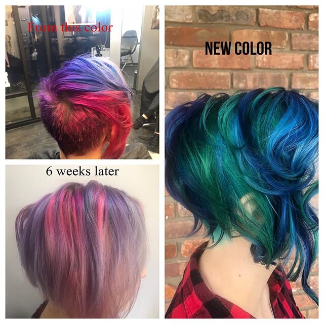 Change during the pandemic from one stylist to another #hairinspo #inspiration #hairlove #trendyhair #hairideas #salonlife #hairtrends #hairoftheday #njsalon #njstylist #americansalon #mission #pulpriot #wellablondor #hairtransformation #hairdresserm