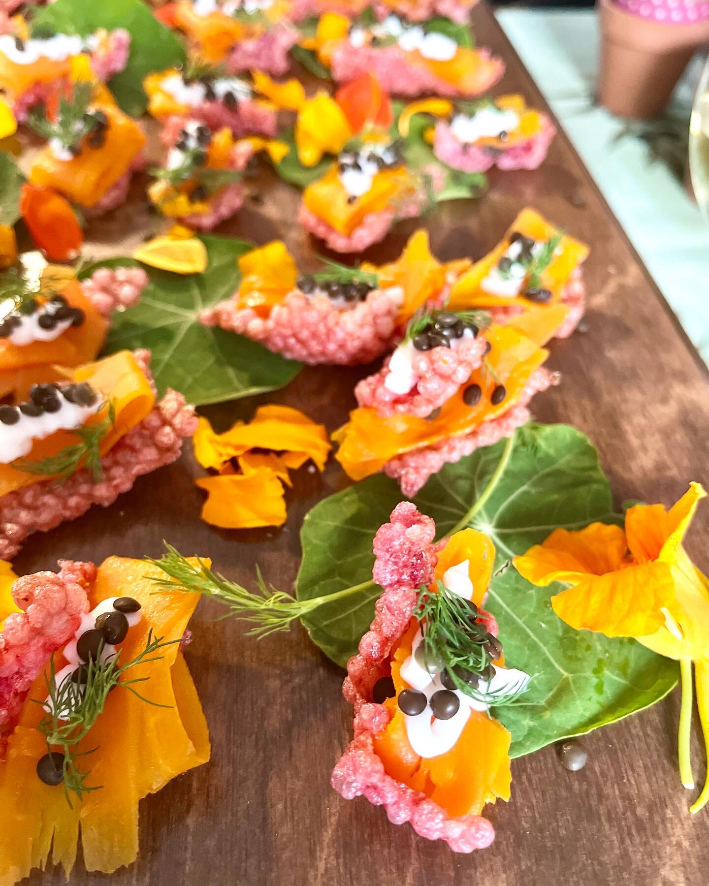 Who doesn&rsquo;t love a good crunch? Just like with flavours and presentation, texture is a critical aspect of creating a satisfying dish. 
I wanted a super crunchy base for my carrot lox so I came up with a beet infused, puffed tapioca cracker. The