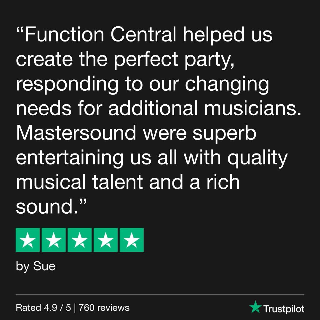 Thank you Sue for booking us for your party via @functioncentral ! 🎸🎺🎤