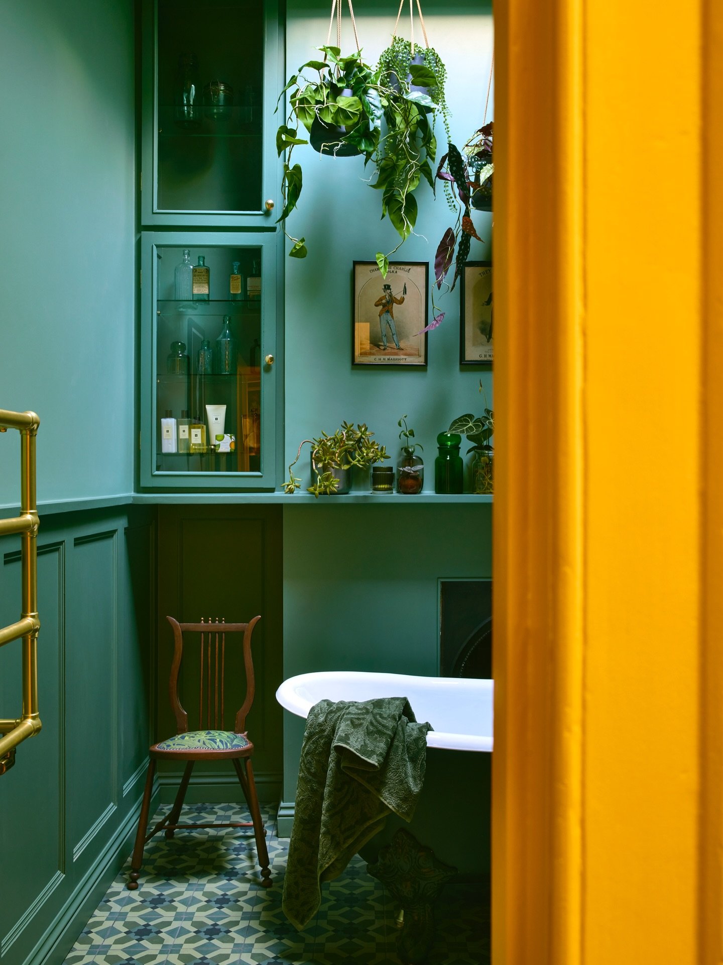 Bathroom at &lsquo;The Duke&rsquo; by Trifle Home*

A proper sanctuary. The brief was simple: calm, soothing and a space to escape to.

We centred the room around a generous rooflight above the cast-iron bath for cloud-gazing moments, layered in deep