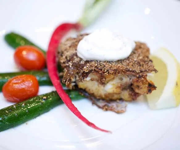 South India-Style White Cornmeal-Fried Stripped Bass