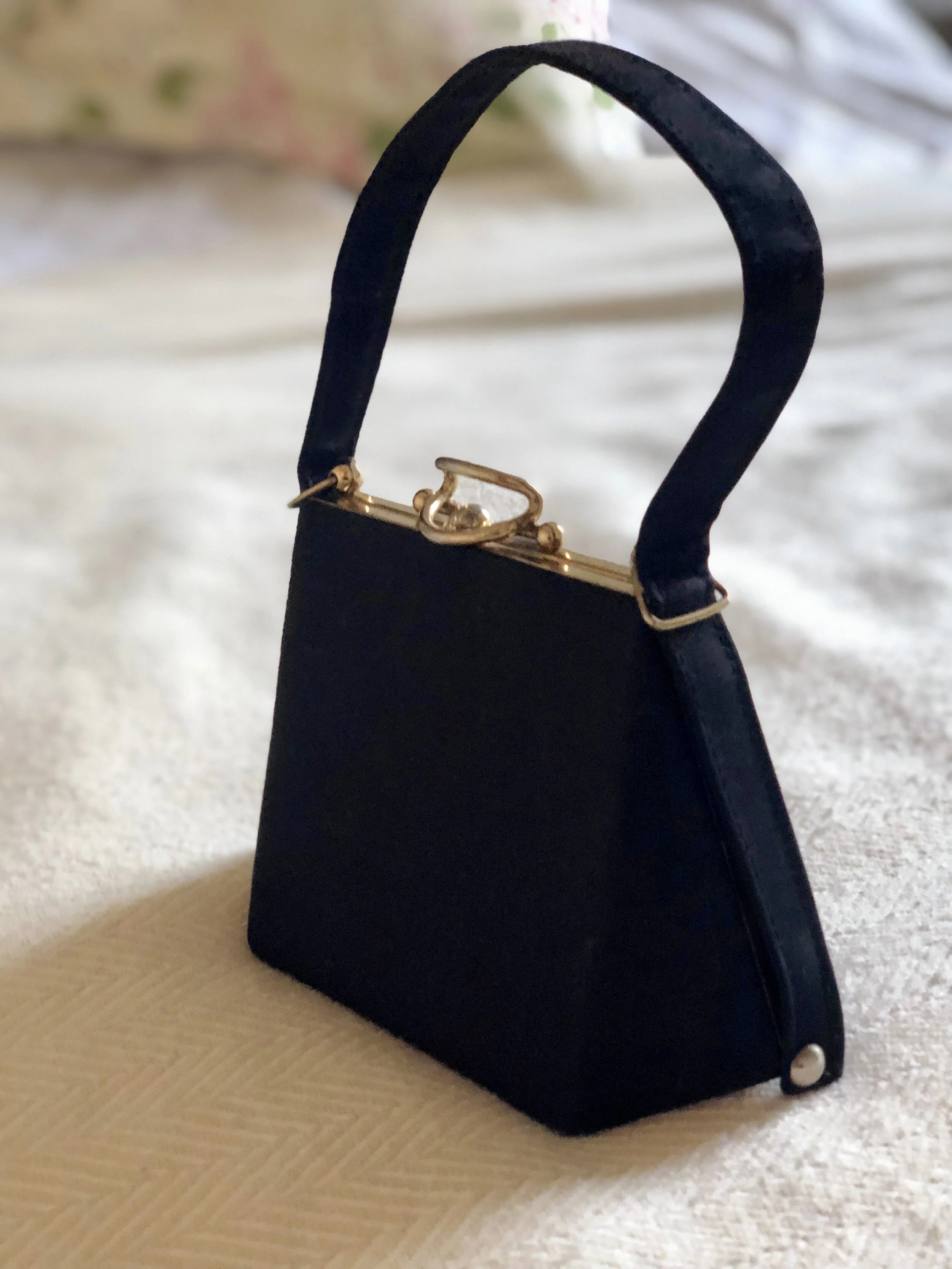 black structured handbag