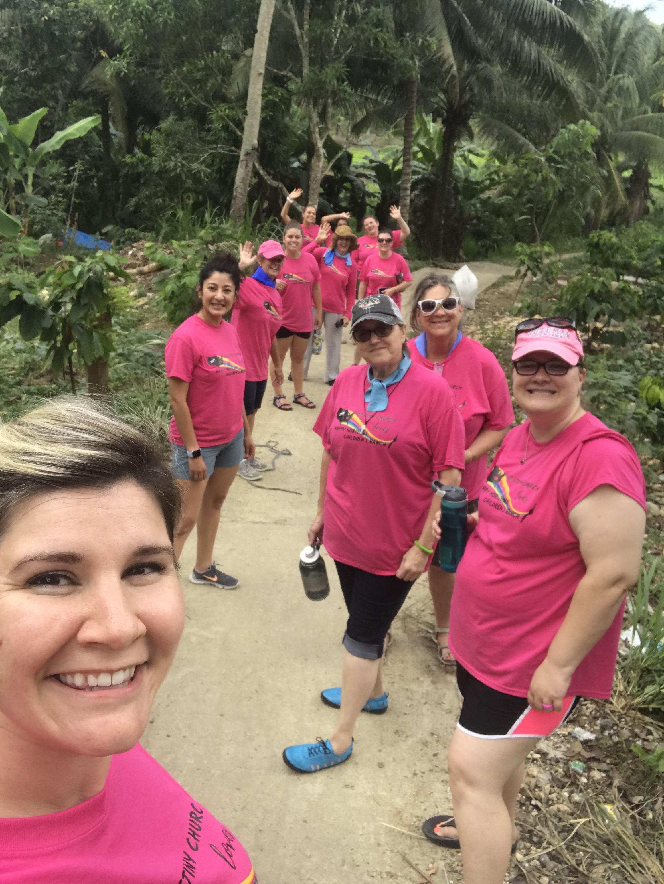 Kelli with the team from Destiny Church, Columbia TN, on a walk in the Philippines!