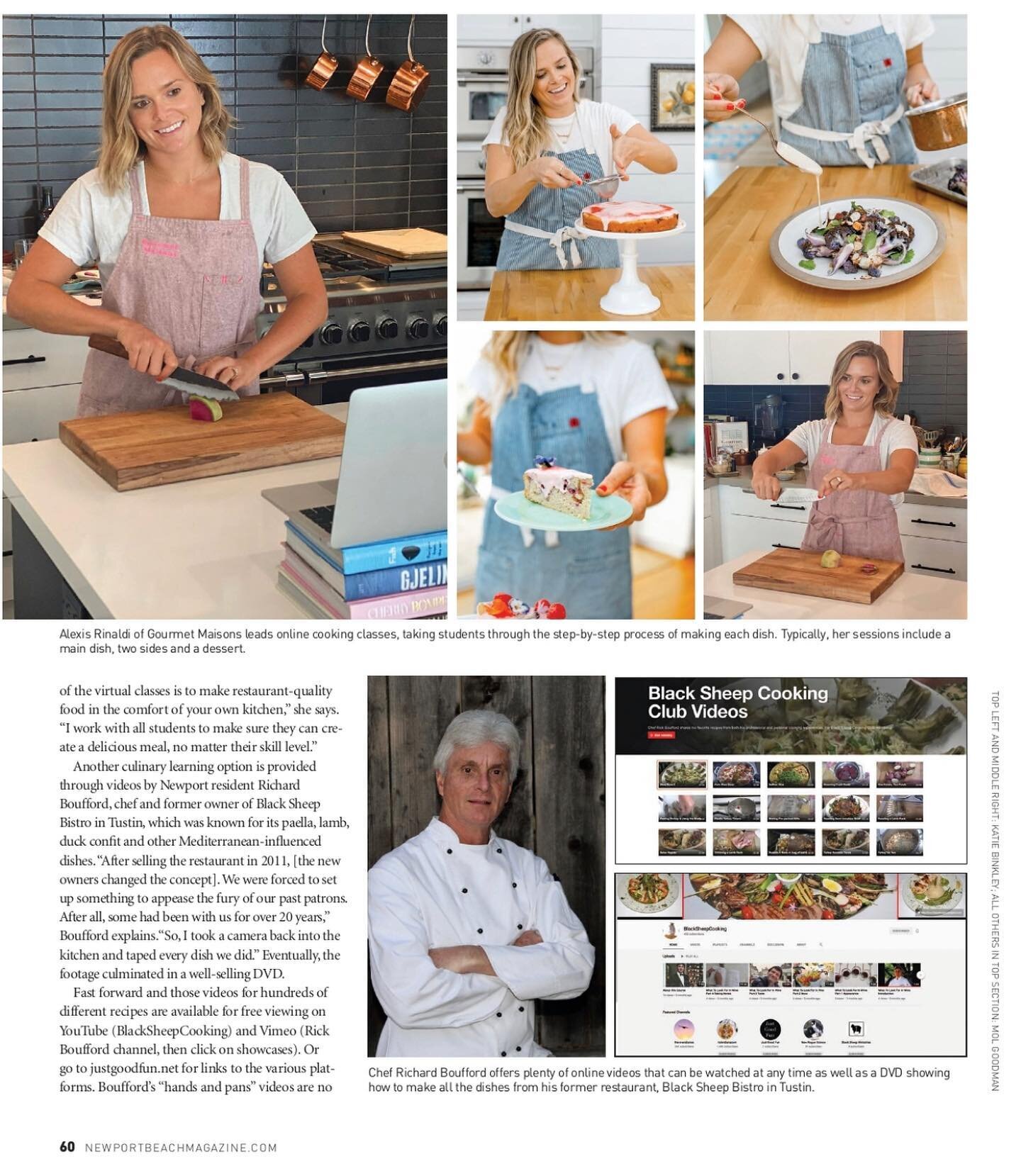 this is a first for me and my baby business! i was featured in an article in @newportbeachmag talking about my virtual cooking classes. now if only someone could tell me how to get my hands on a physical copy!