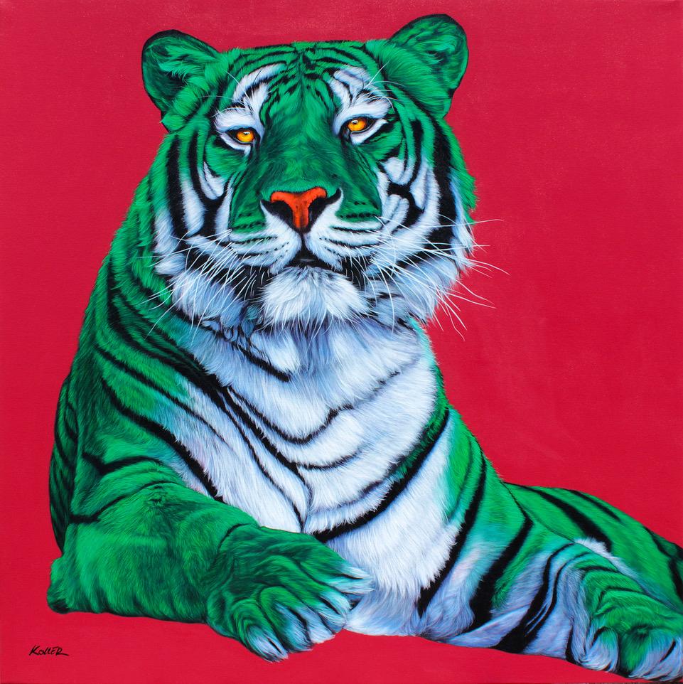 Helmut Koller, Green Tiger on Red