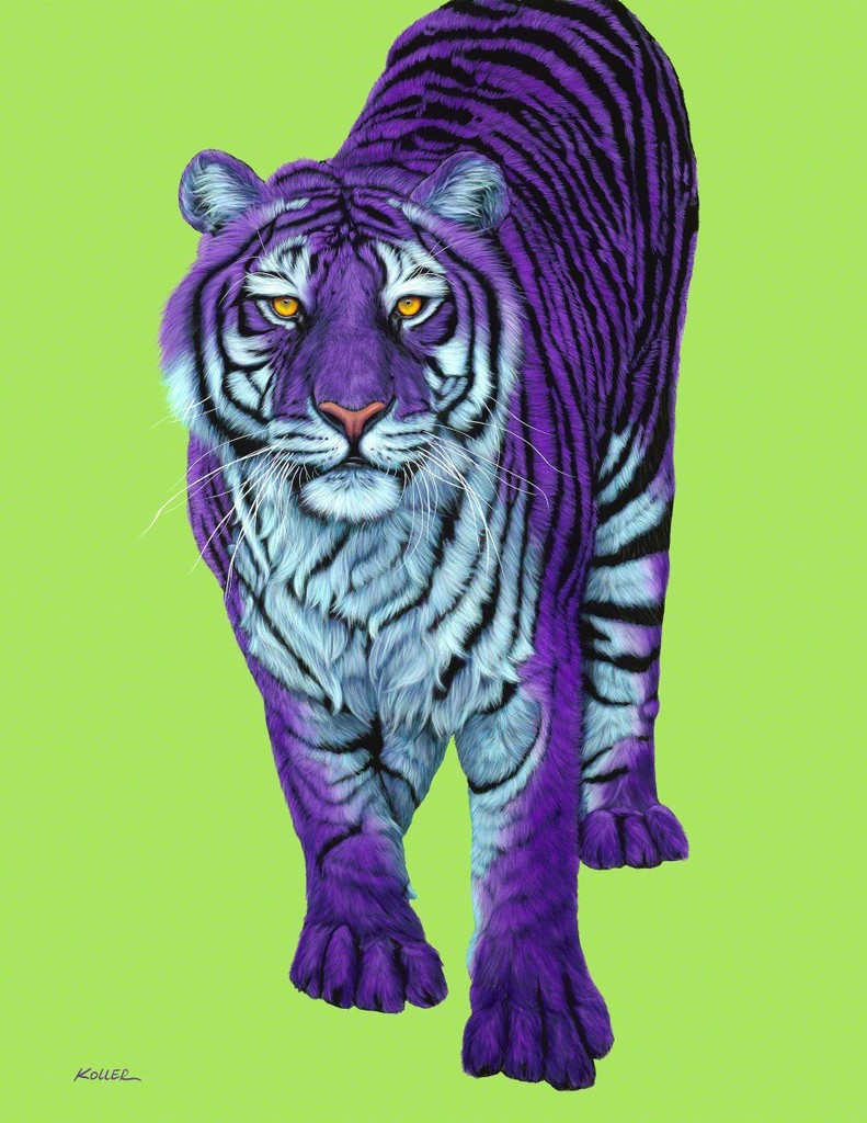 Helmut Koller, Purple Tiger with Black Stripes
