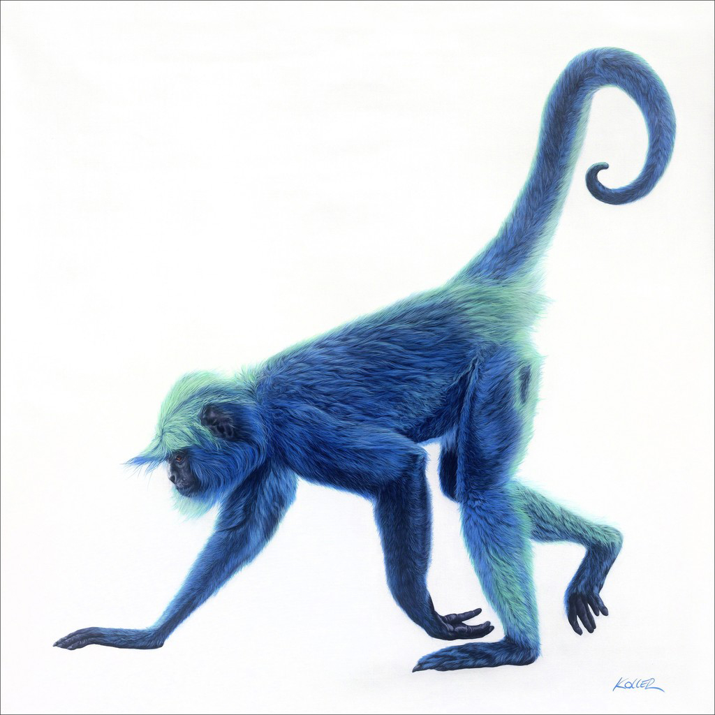 Helmut Koller, Blue Monkey on White