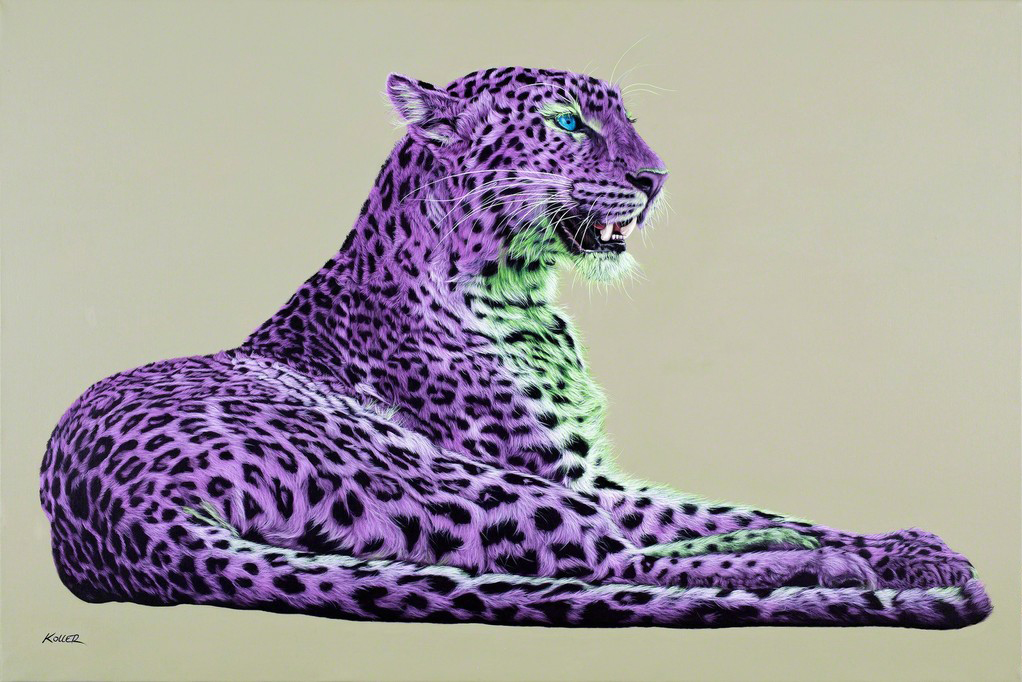 Helmut Koller, Leopard In Magenta and Green