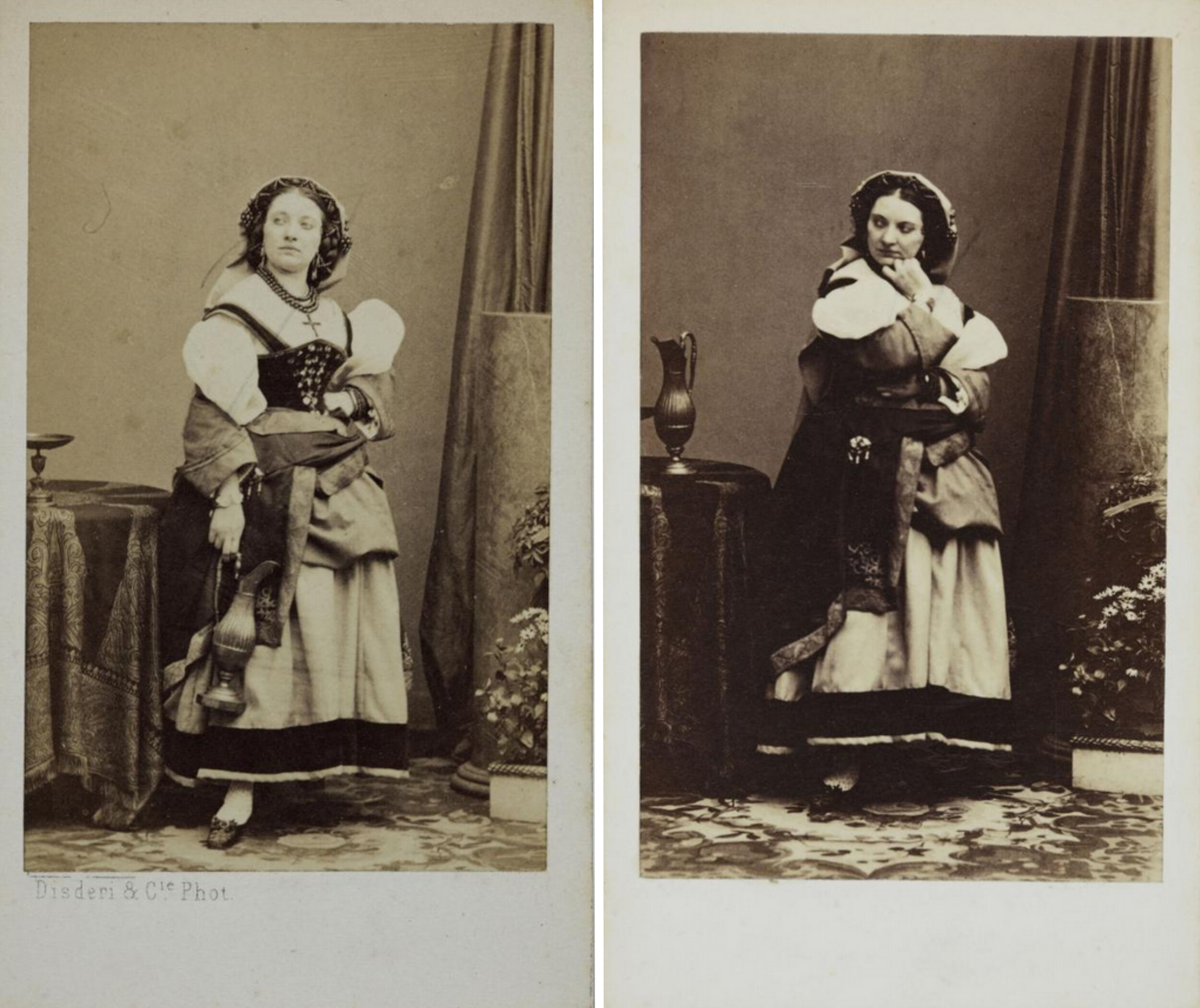“Marthe Aguillon,” by André-Adolphe-Eugène Disdéri, Musée Carnavalet (left, right)