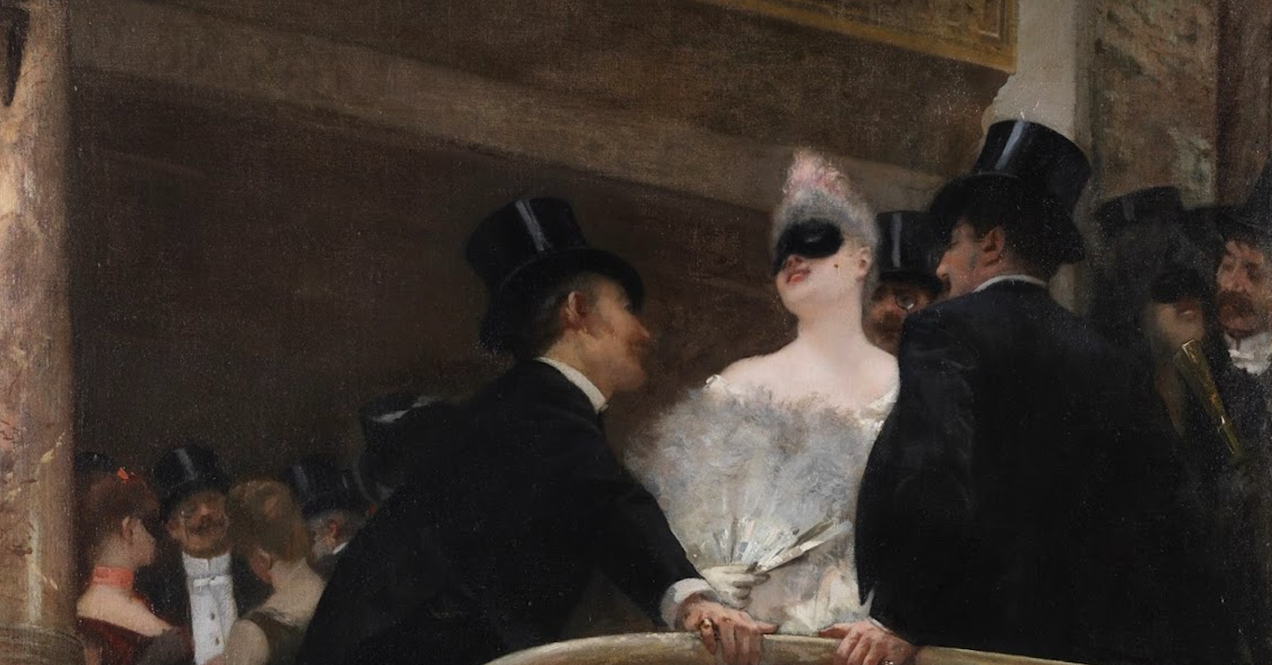 Masked Ball at the Opera, by Henri Gervex, 1886. Detail. (source).