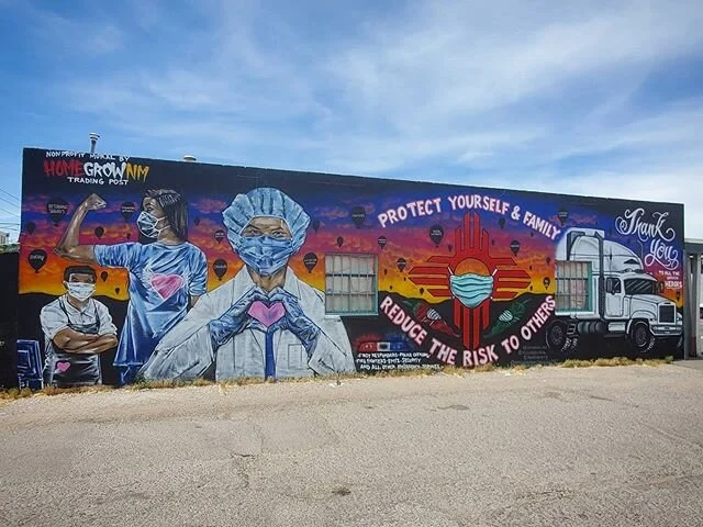 I love this. We are safe. We stay home. We love our healthcare workers. We love our first responders. We love our city. We love our state. Thank you all!

Mural on Montgomery and Central.

Please tag the artist!

#nm #nmtrue #newmexico #healthcarewor