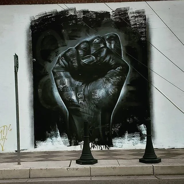 Love this piece at Washington and Central. Please tag the artist if known.. #streetart #mural #albuquerque #blm #abqart