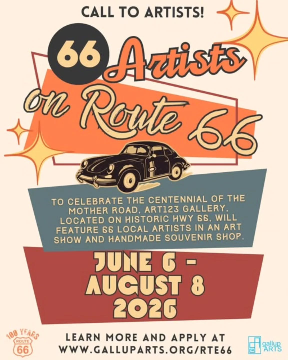 Repost &bull; @_galluparts Attention Artists! 

The countdown to 2026 has begun! Join us to celebrate the Centennial of Route 66 next summer with an art show and handmade souvenir shop at ART123 Gallery. 

Learn more and apply at: www.galluparts.org/