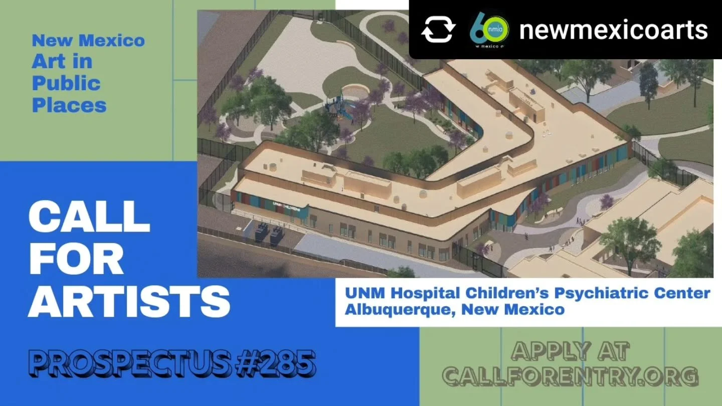 Repost &bull; @newmexicoarts The Entry Deadline is this Friday, 12/12/25
Prospectus #285 UNM Hospital Children's Psychiatric Center - Public Art Commission
The Art in Public Places Program of New Mexico Arts and the Local Selection Committee (LSC) of