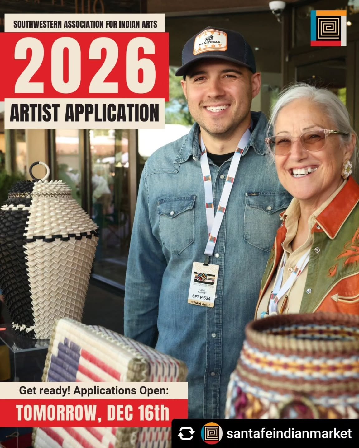 Repost &bull; @santafeindianmarket The 2026 SWAIA Artist Application opens tomorrow, December 16th. 

This is the only application cycle offered each year and the entry point to one of the most respected Native art markets in the world. Ask any retur