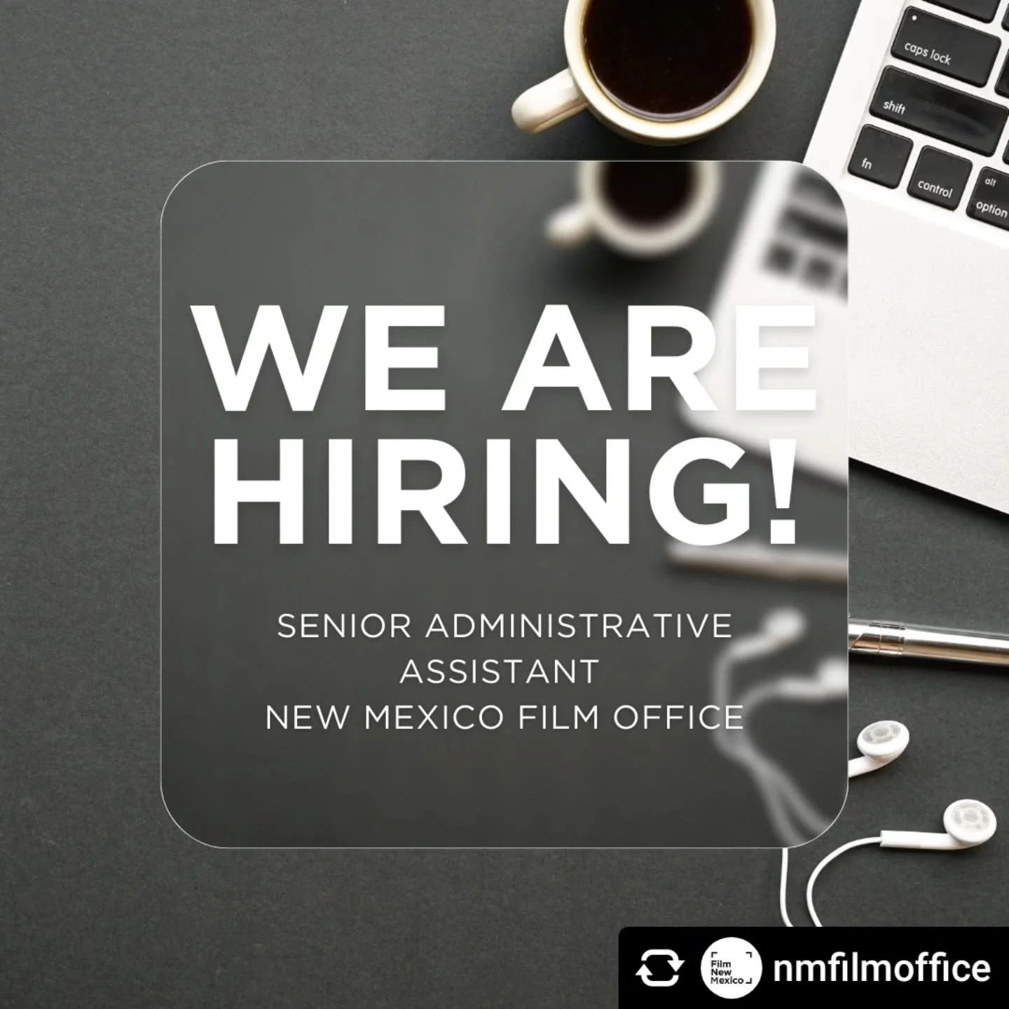 Repost &bull; @nmfilmoffice The New Mexico Film Office is hiring a Senior Administrative Assistant! If you&rsquo;re organized, great with people, and enjoy working in a fast-paced environment, this role supports office operations, scheduling, travel,