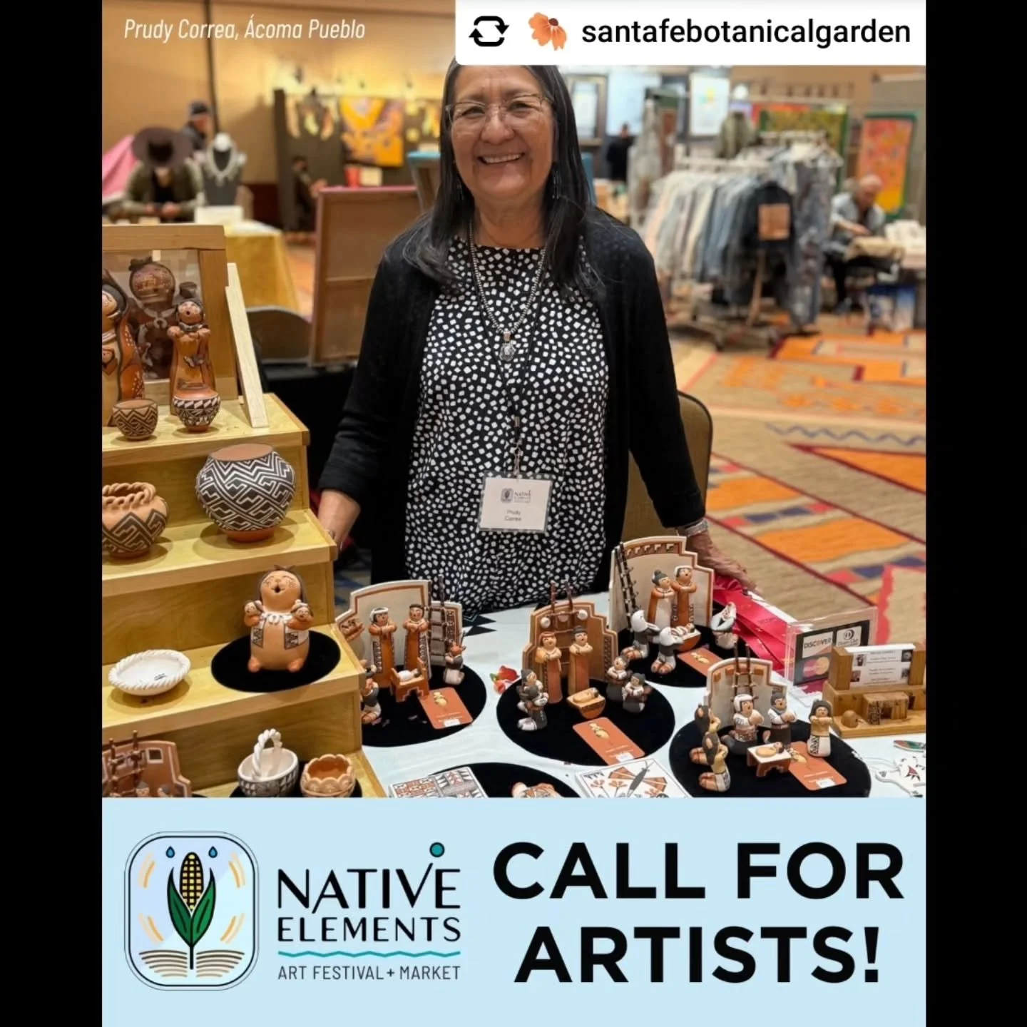 Repost &bull; @santafebotanicalgarden Native Elements Art Festival + Market returns May 21-24, 2026!

Featuring a Grand Opening Celebration, an art market with over 160 vendors, artist panels and special programming, and an exclusive auction, Native 