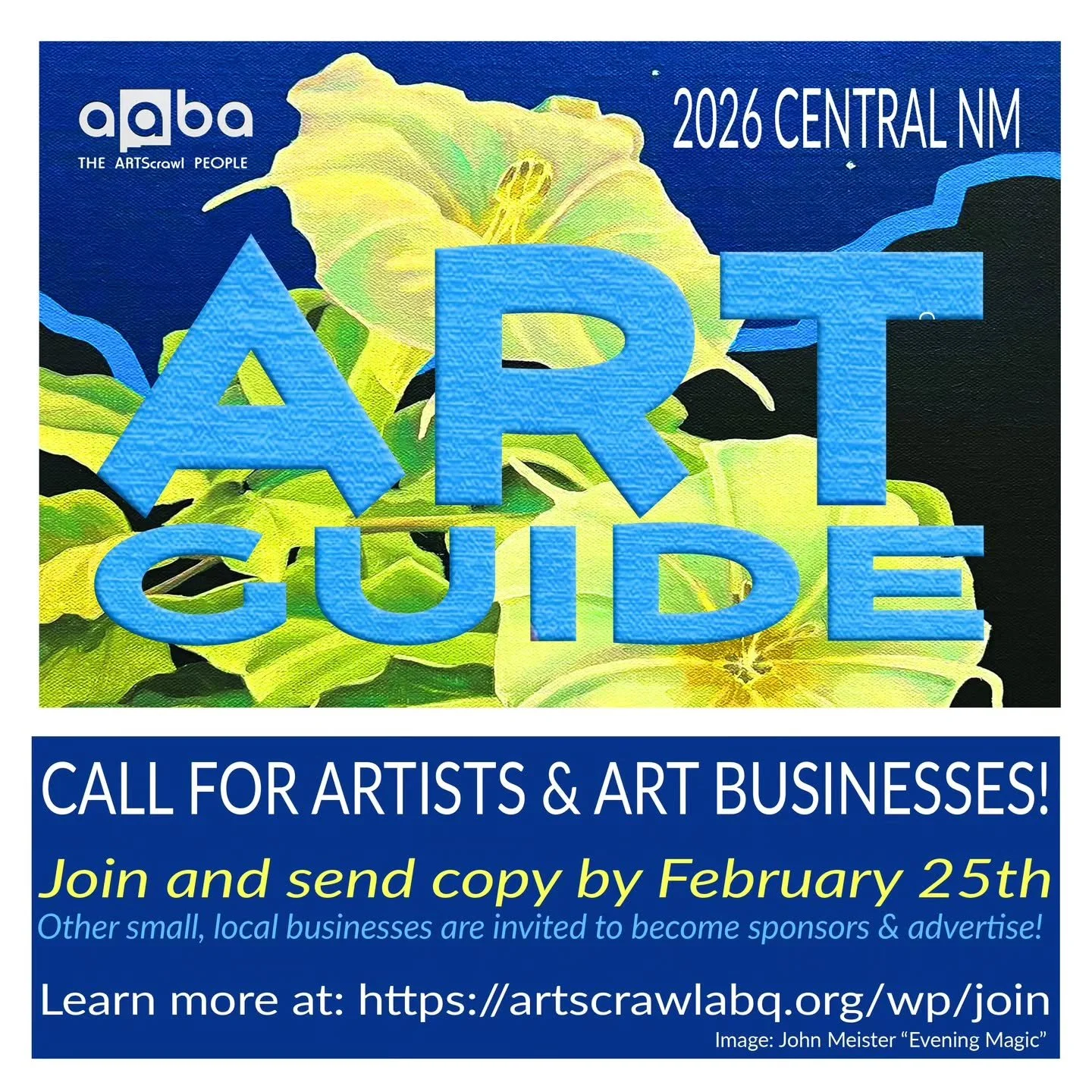 Repost &bull; Now recruiting for the 2026/2027 Central NM ART Guide! We distribute 5000 of these beautiful, full color Guides full of information on local artists and galleries annually. Arts businesses can join the AABA and receive a variety of grea