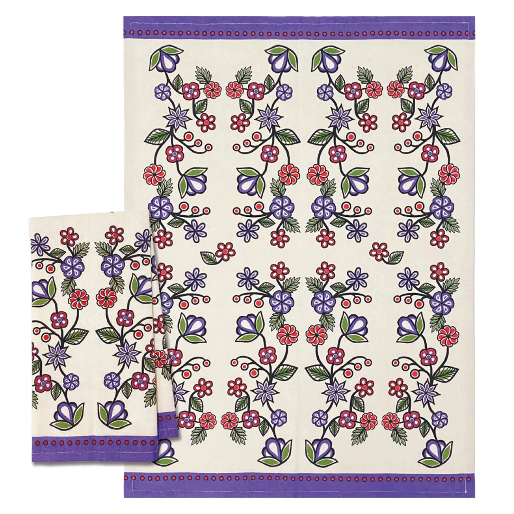 Ojibwe Florals Cotton Tea Towel