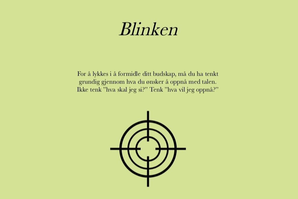 Hva ønsker du å oppnå med talen din? Hold deg til én setning.