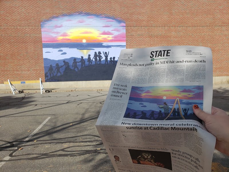 Sam's mural and the BDN front page