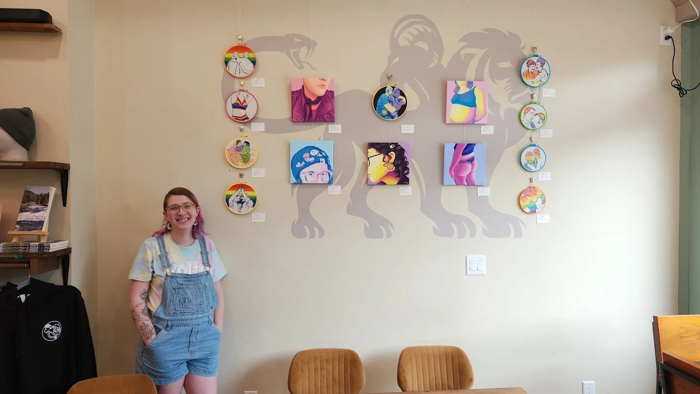 Sam with their 2024 Pride Art Show