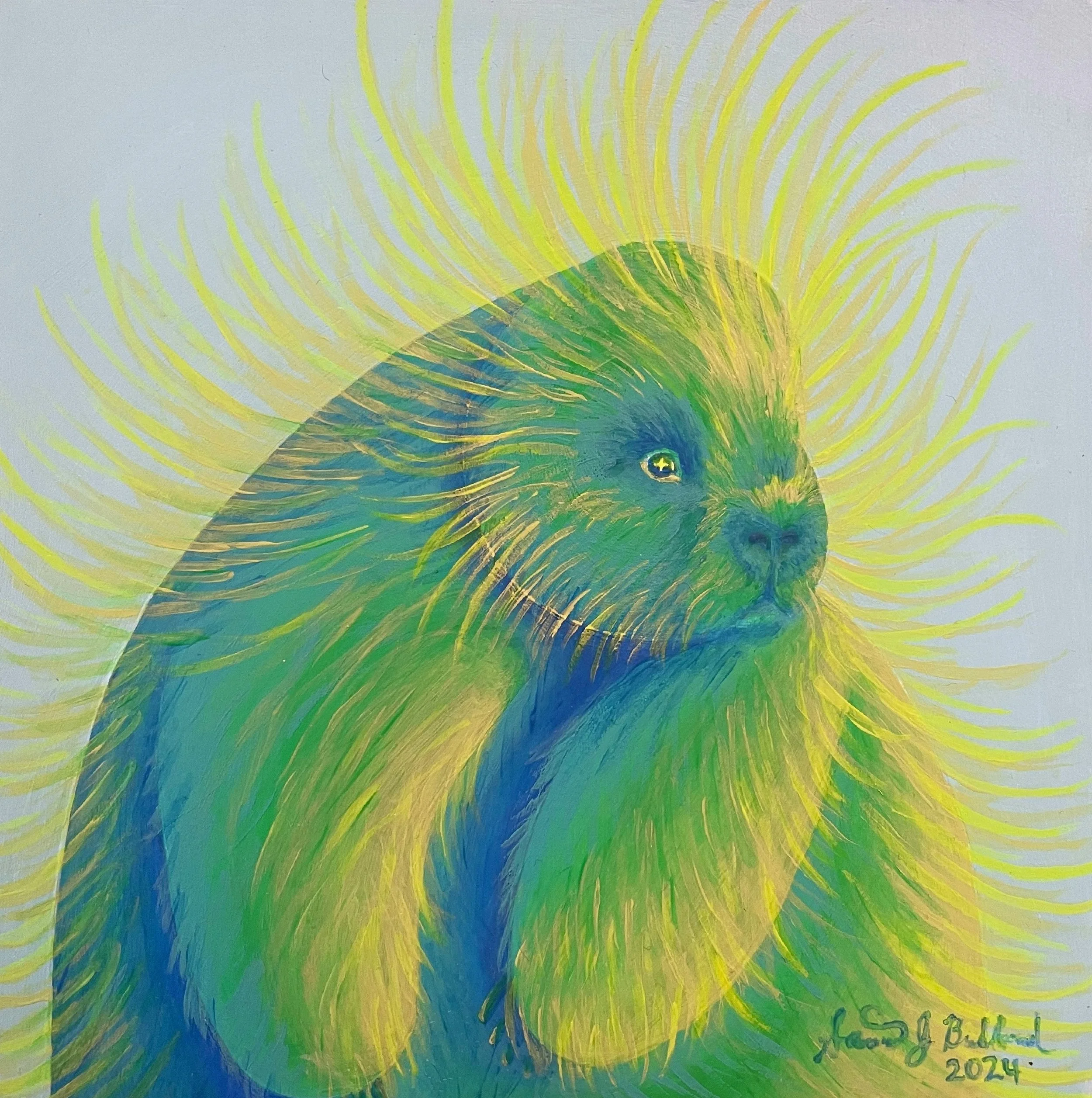 "Neon Critters - Porcupine" print