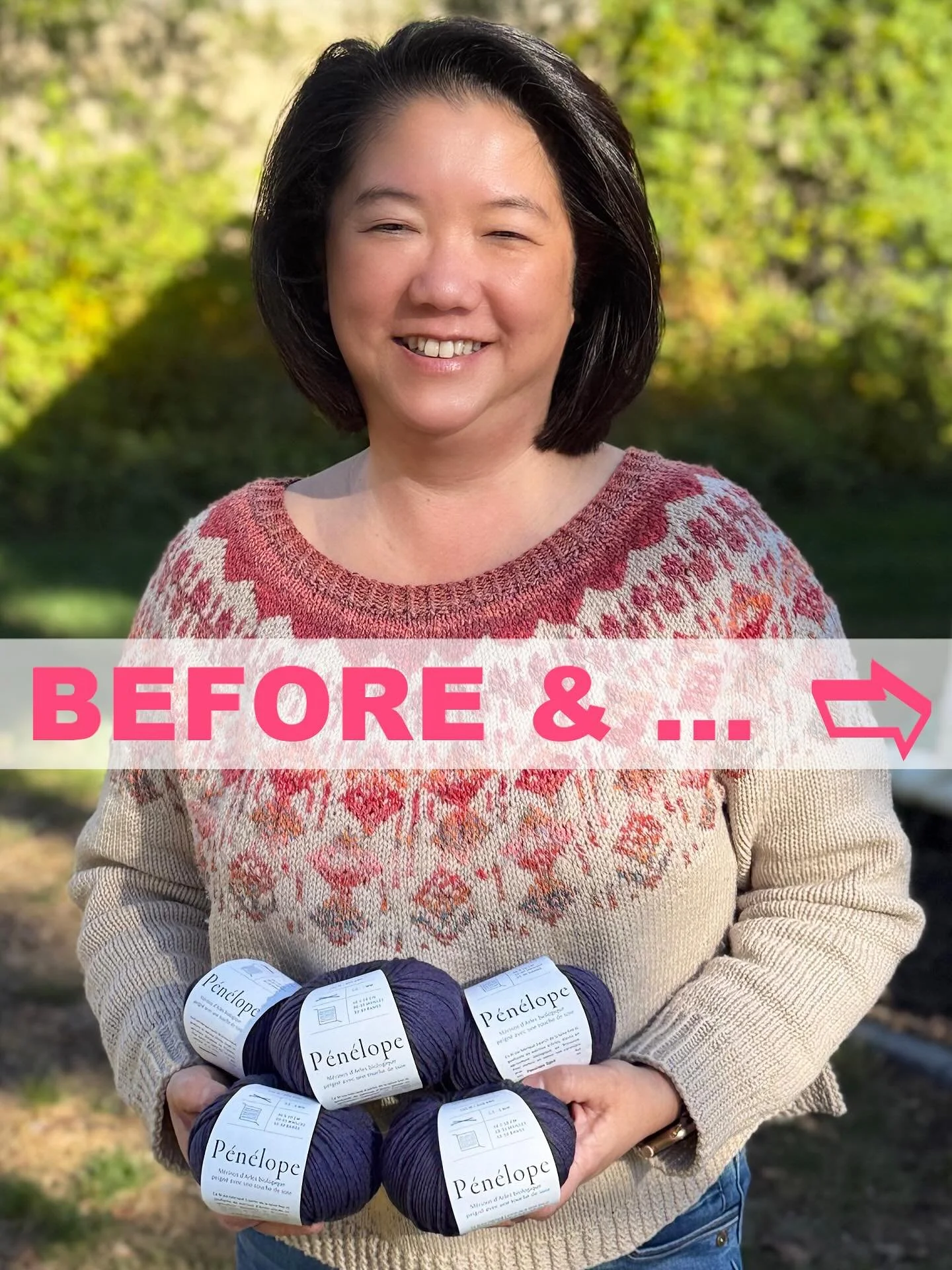BEFORE & AFTER…An elegant sweater with gorgeous details that is perfect for Fall weather.  Rising Lotus by @shadystroll Jennifer Weissman is out today.  Tam test knitted her version in @dererumnatura Penelope.  This yarn’s stitch def
