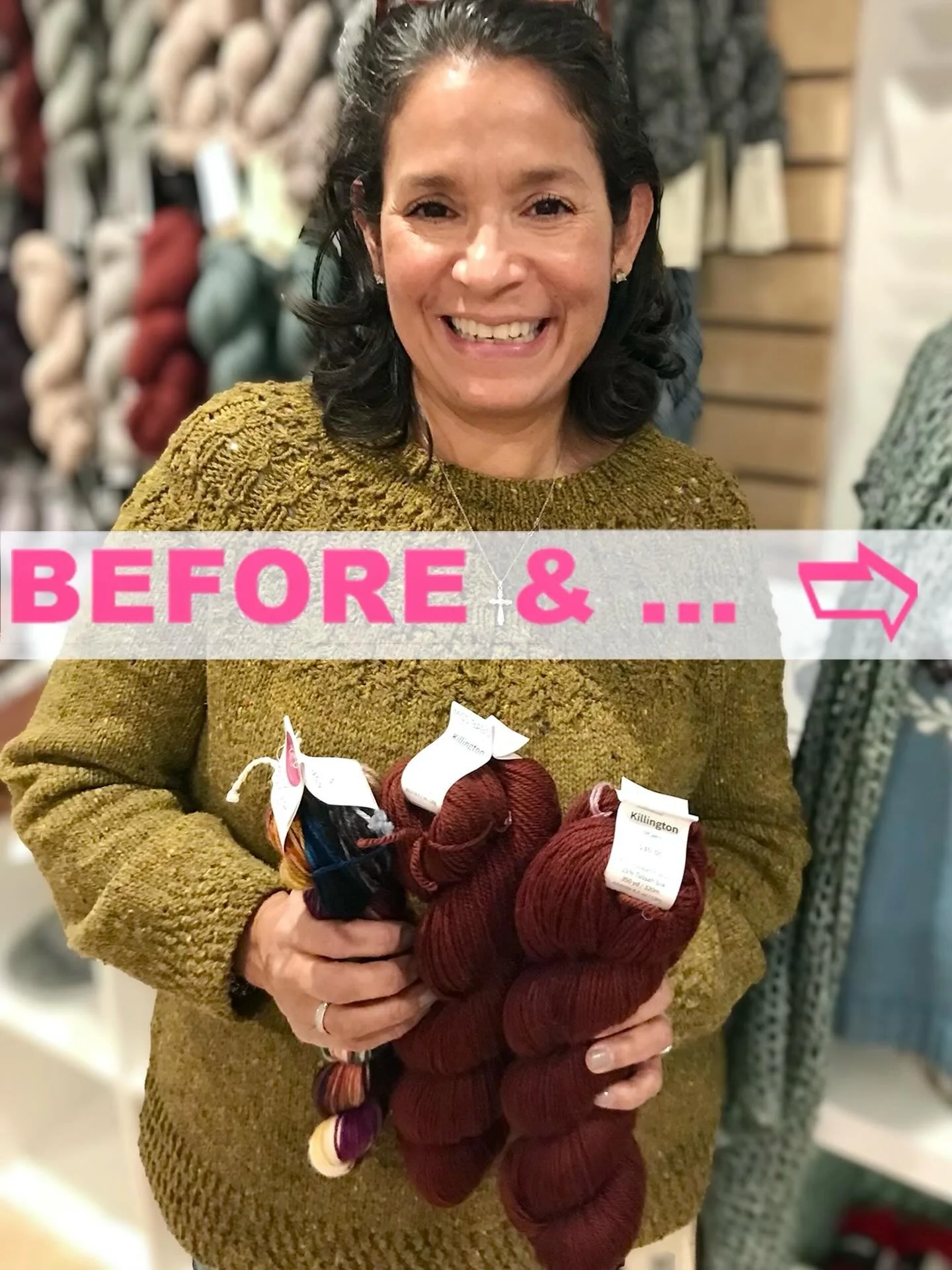 BEFORE &amp; AFTER... Our Patty is picture-perfect in all-over colorwork Framed designed by Andrea Mowry and knit up in glowing merino/silk blend Miss Babs' Killington.

Just  GORGEOUS!

Exquisite details abound in this knit which truly keep a maker 