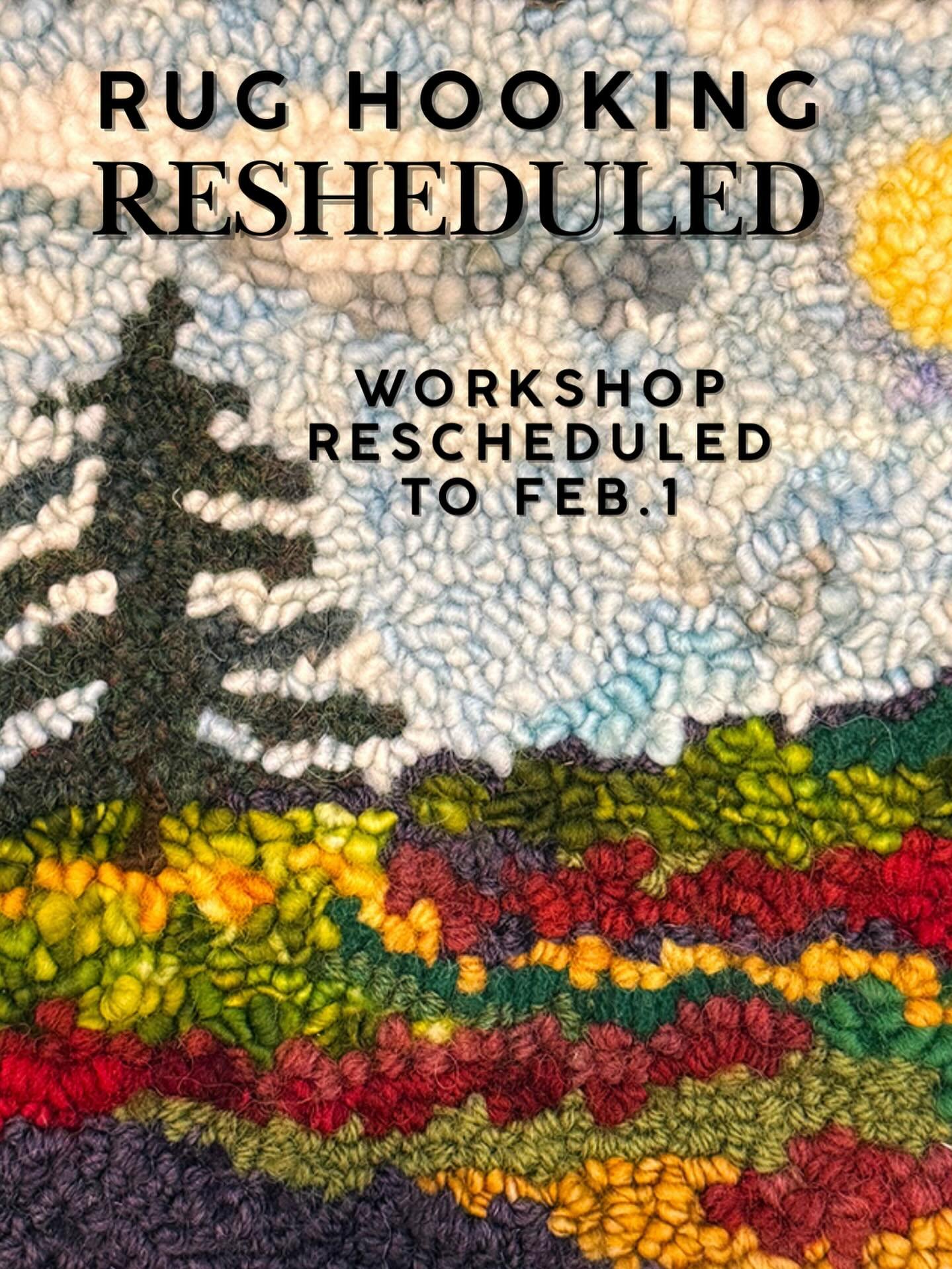 Today's workshop has been rescheduled to next Sunday February 1st.  Same time 9am - noon :)
Careful out there!
#rughooking #njknitters #njcrochet #thebluepurl