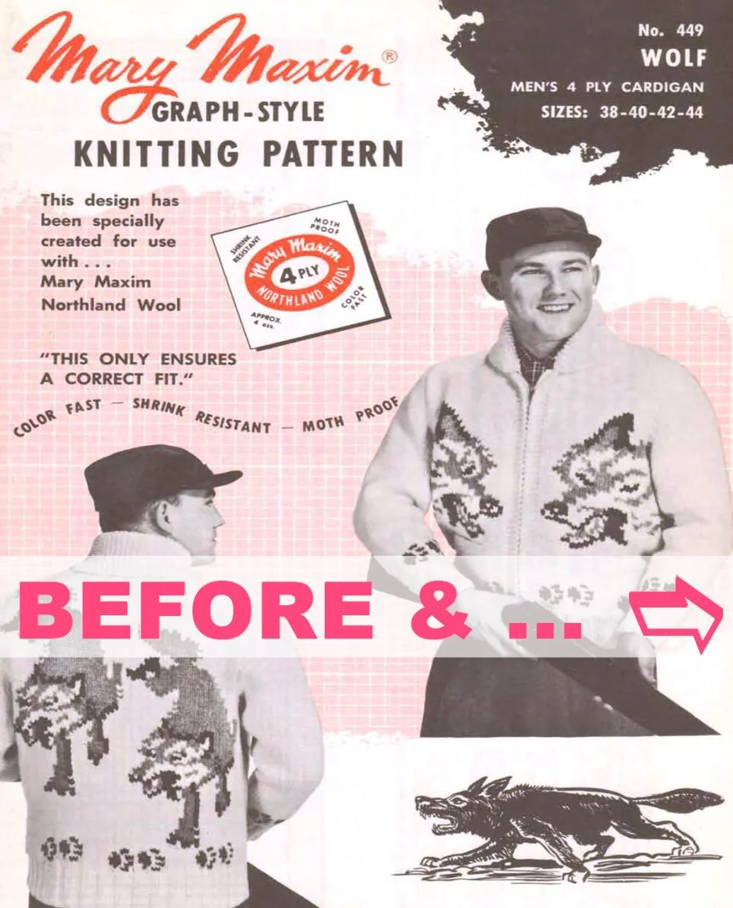 BEFORE &amp; AFTER...We're going off script a bit because we love a fab vintage pattern! 

The highly anticipated sci fi movie Project Hail Mary releases today and when we saw the Ryan Gosling action photo of him running in the heritage Wolf zip up c