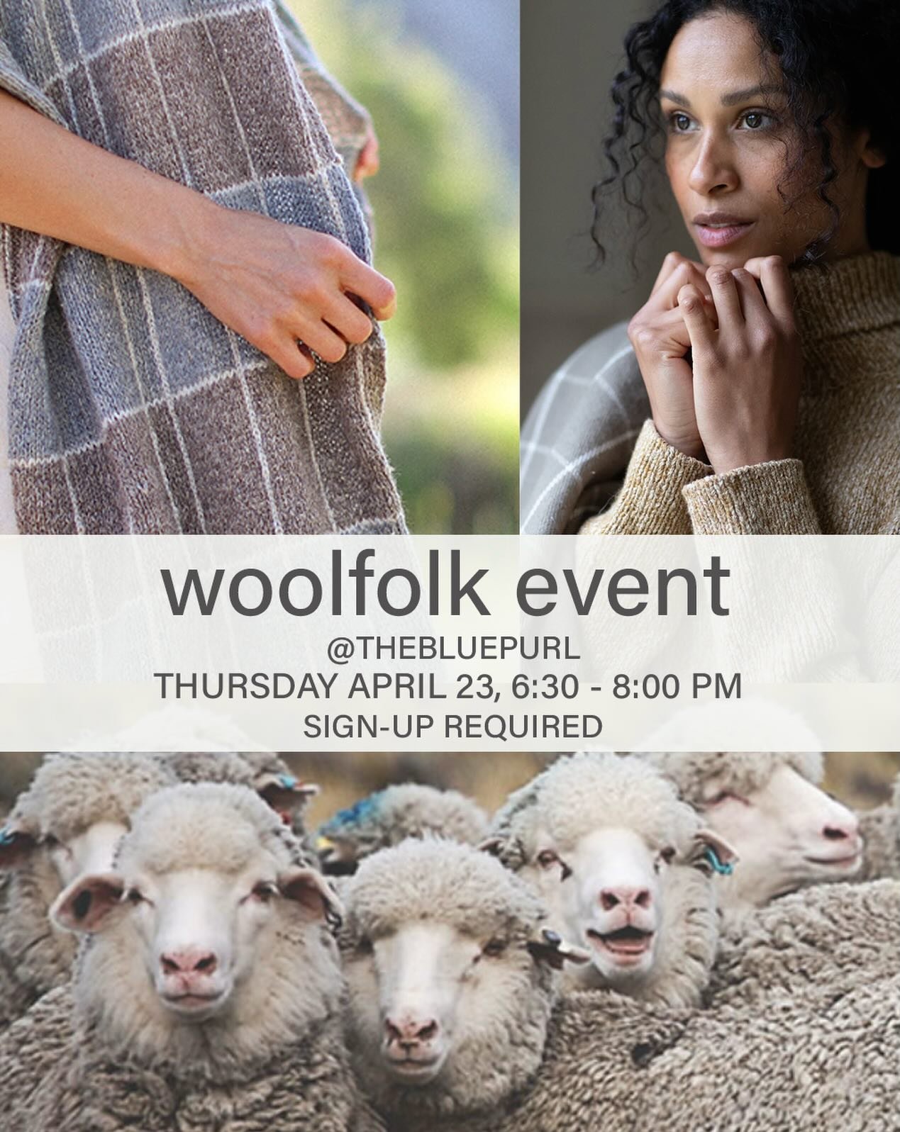 JUST A FEW SPACES LEFT!
You are invited to attend a Blue Purl NJWoolWalk special event on Thursday evening, April 23rd,
6:30 pm - 8:00 pm with Tim Wagoner from Woolfolk Yarns &amp; designer, Antonia Shankland, our fabulous Woolfolk representative.

�