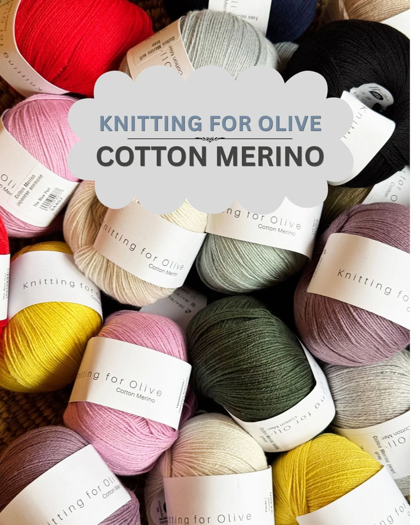 @knittingforolive Cotton Merino came in yesterday. A perfect blend of merino &amp; cotton light and summery. Fingering weight, ethically sourced. We love it!😍 

#knittingforolive #knittingforolivecottonmerino #njknitters #njcrochet