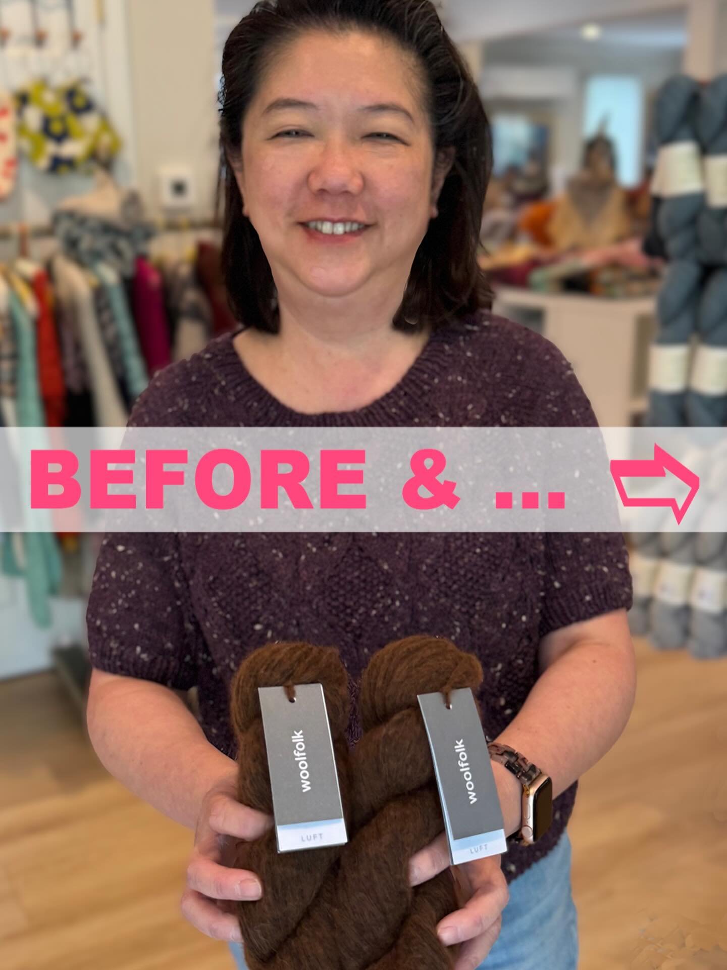 BEFORE &amp; AFTER&hellip; Miko Cardigan is Tam's latest testknit...

The Miko Cardigan by Hanna Maciejewska @hadaknits  worked in soft &amp; light Woolfolk Luft on a US 8 needle! It&rsquo;s found many wearings during the weather rollercoaster of a n