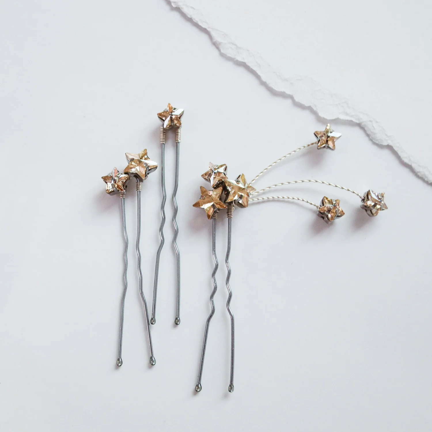Silver Star Chain Celestial Hairpin Planet Hair Pin & Stick – Sterling Silver Celestial Design  main image 4