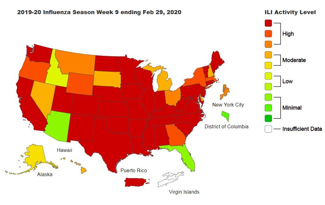 Activity by State as of March 1, 2020