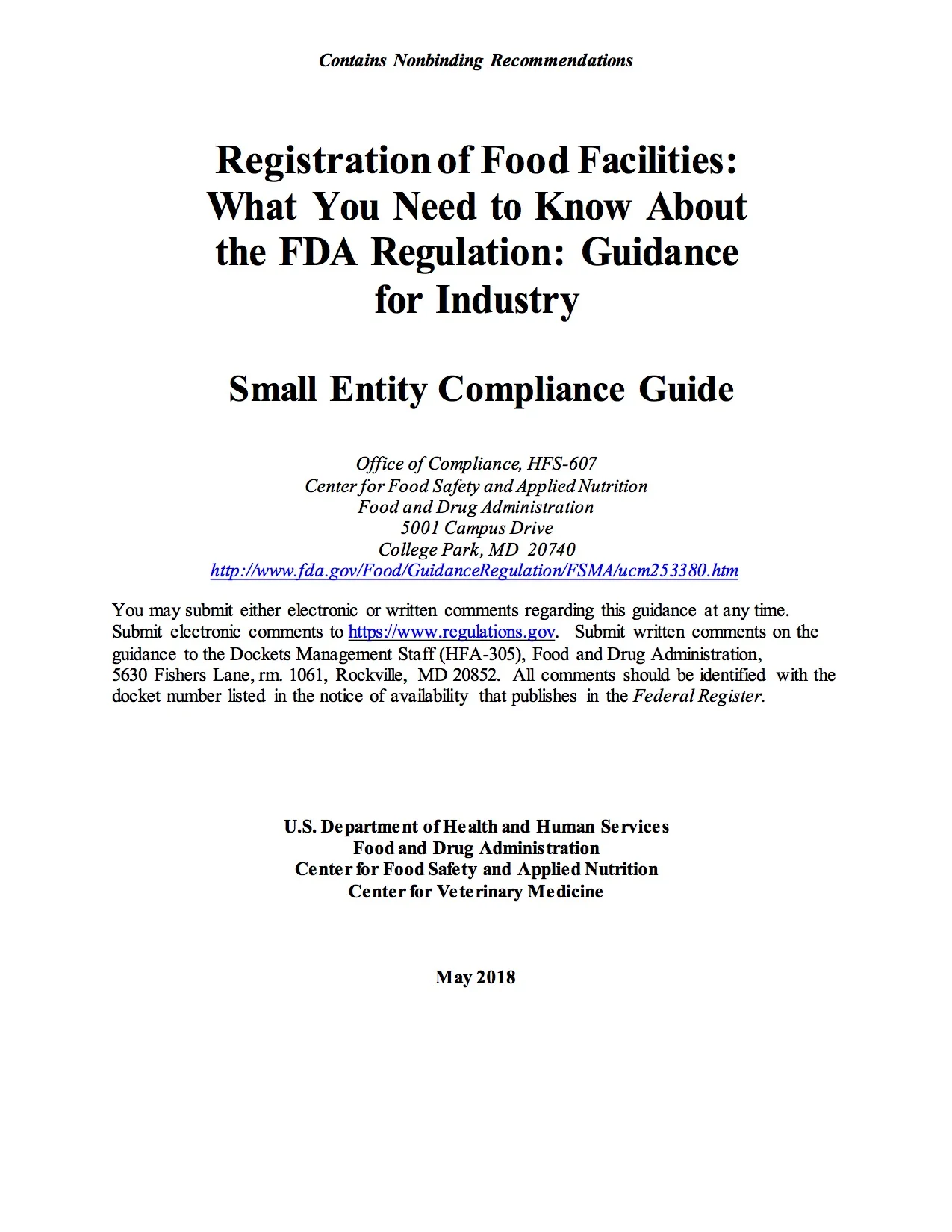 FDA Food Facility Registration — FDA Reader