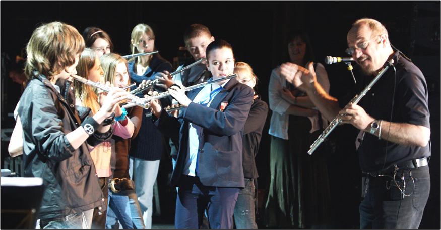 Ian Anderson with Students