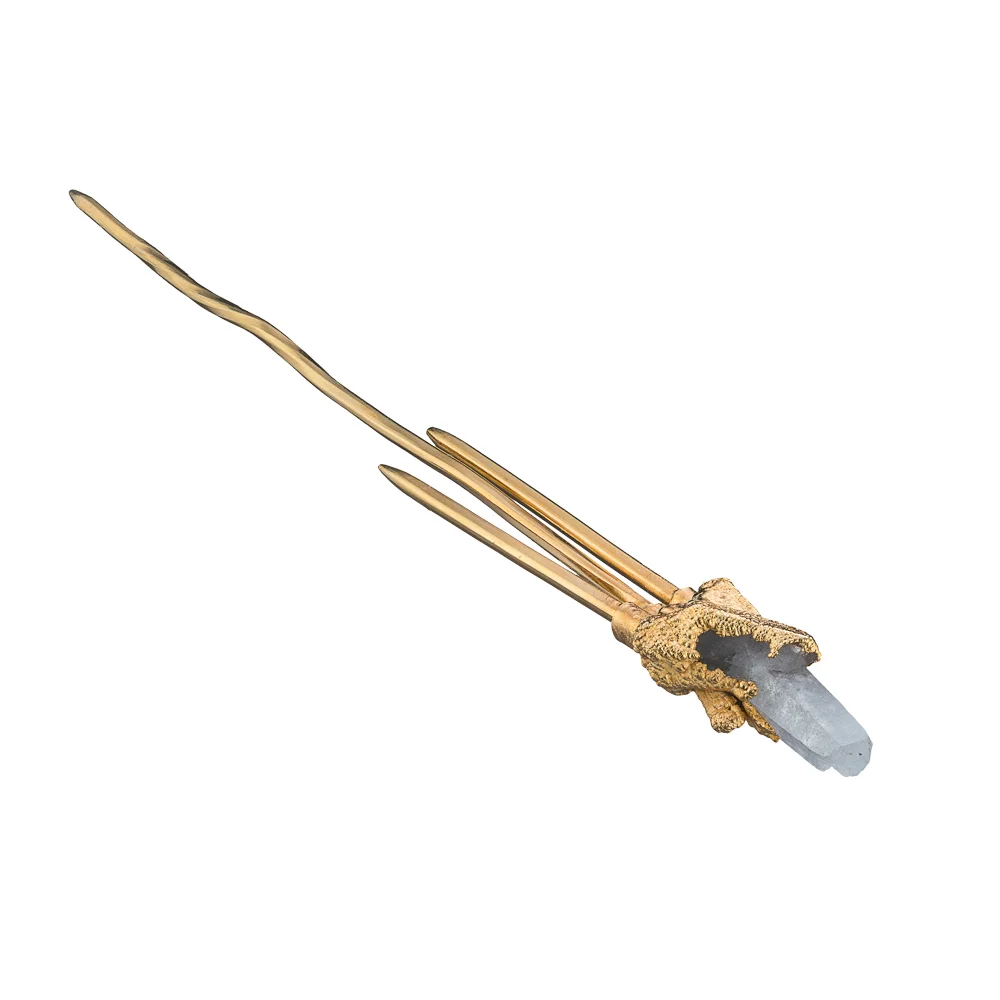 24k Gold-plated Hair Pin with Crystal