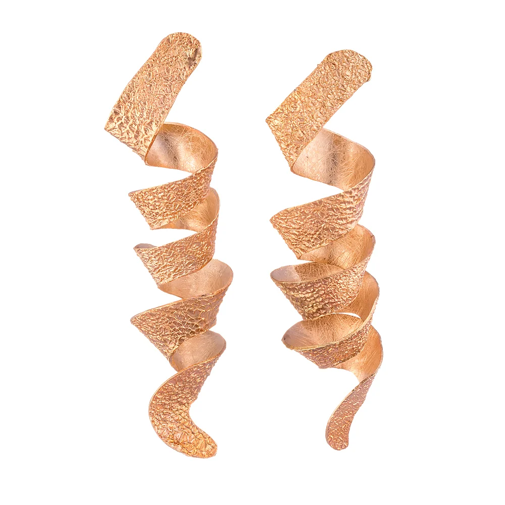24k Gold-plated Spiral Earrings