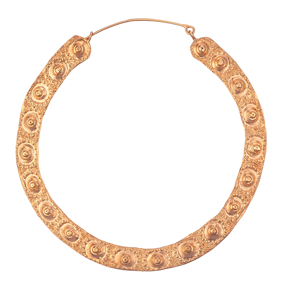 24k Gold-plated Hoop Earrings with Sea Urchin Print