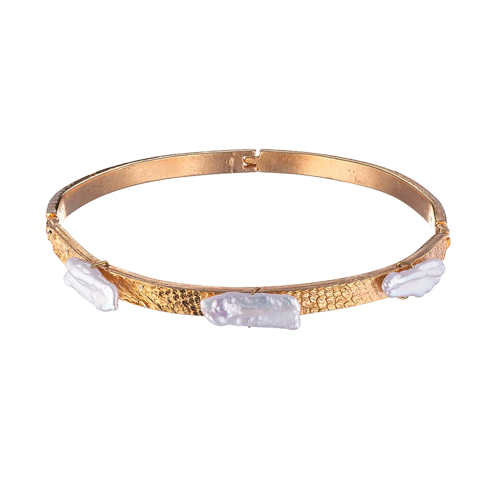 24k Gold-plated Choker with Pearls