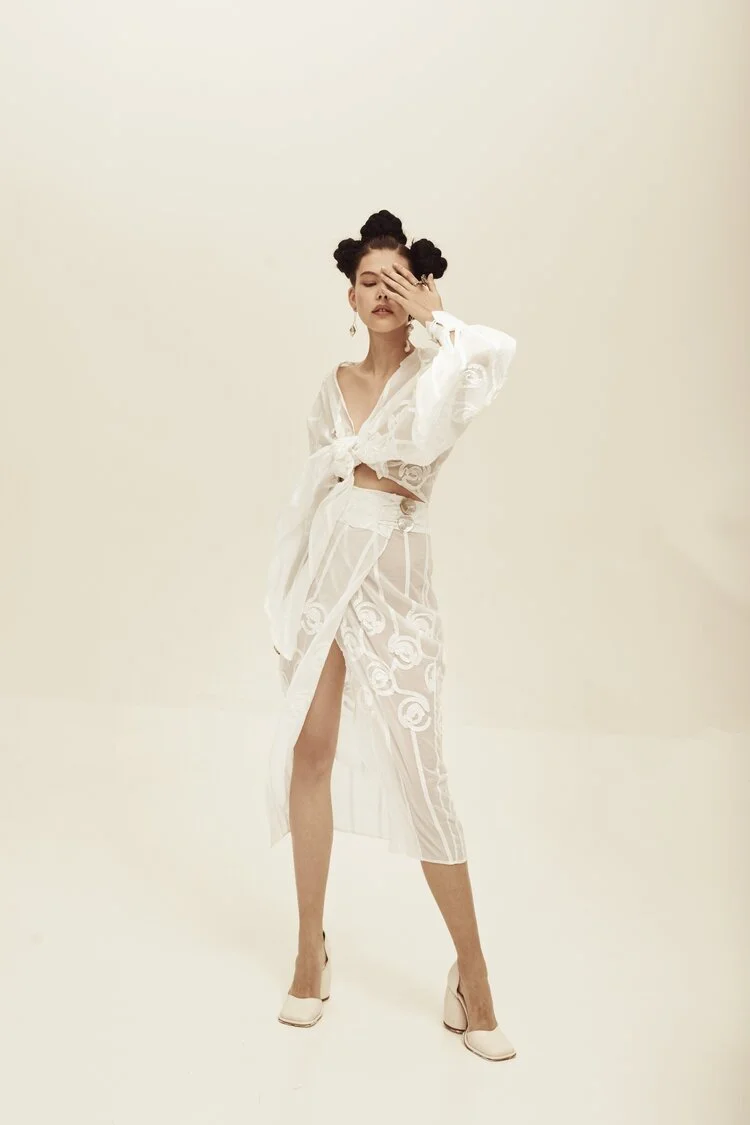 White Suit - Blouse and Skirt