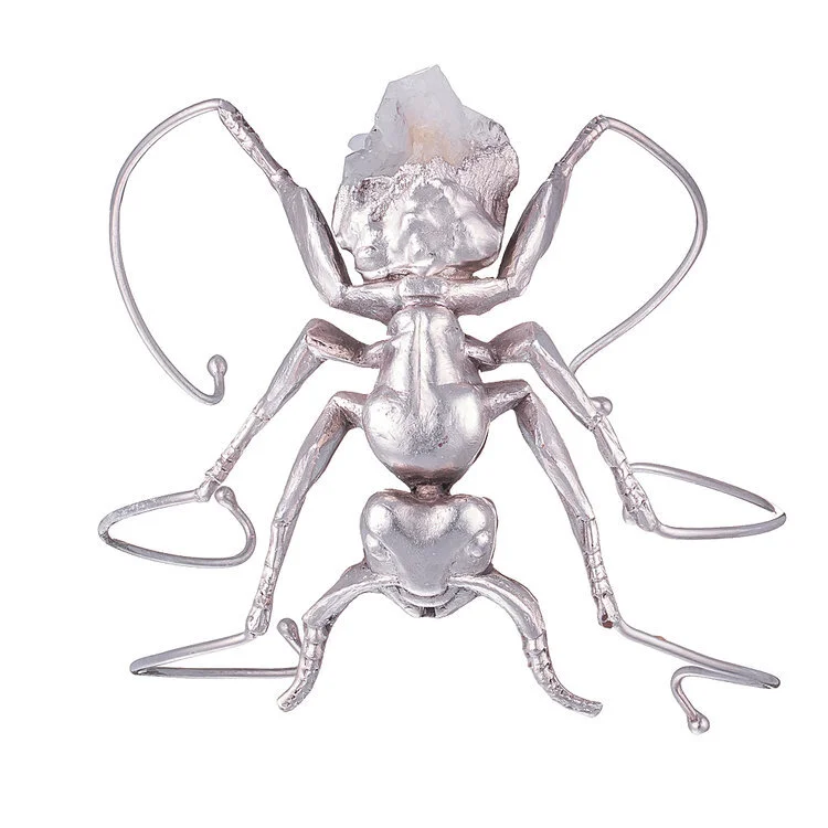 Silver-plated Ant Bracelet with Crystal Quartz
