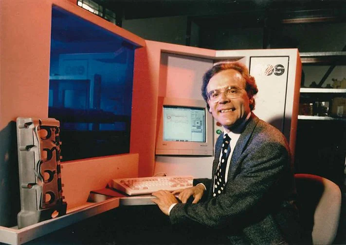 Hans Langer in 1989, the year he founded EOS. COURTESY OF EOS