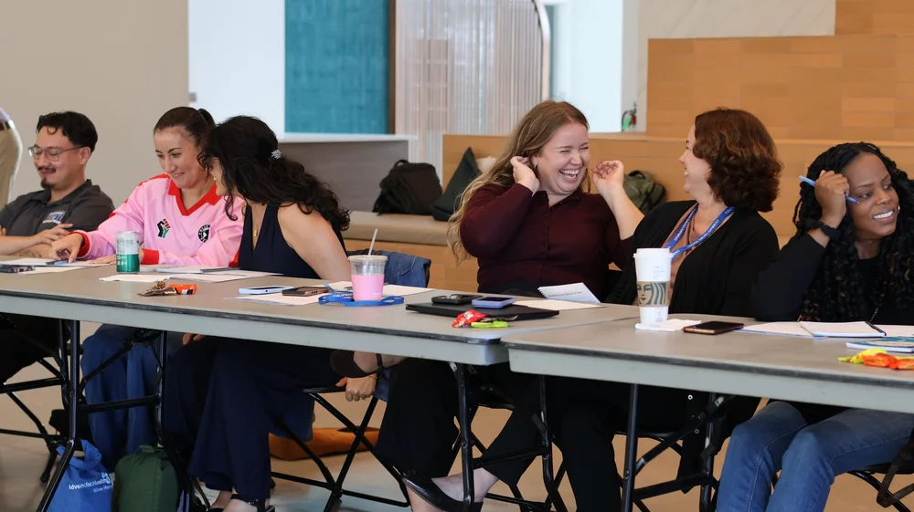 LA County Department of Youth Development staff during a PLUS ME storytelling workshop