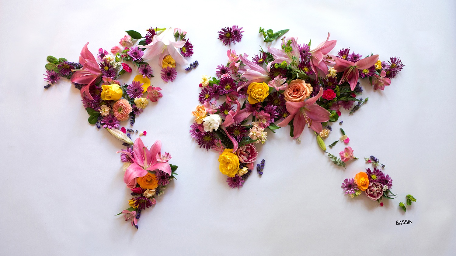 Spring Bouquet World Map
