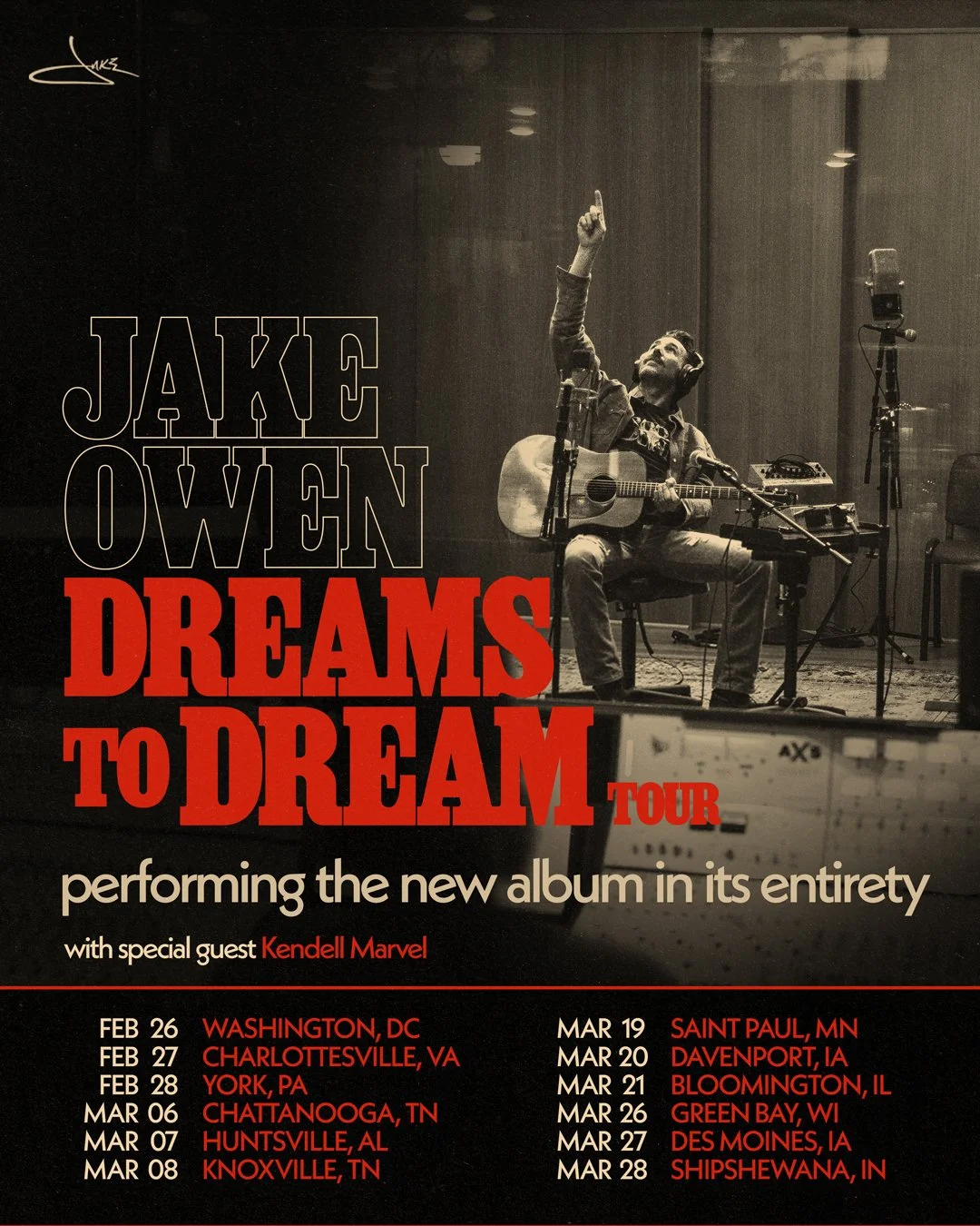 Jake Owen announces intimate Dreams to Dream Tour